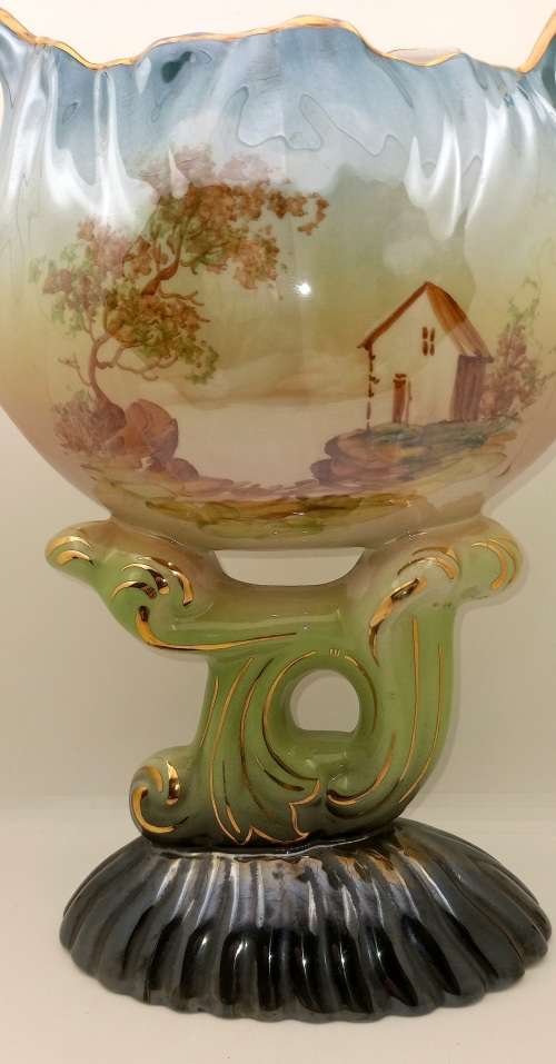 Other Porcelain & Ceramics Vintage Hand Painted Porcelain Vase by R B Alcobaca Portugal
