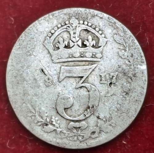 Great Britain - 1917 - 3 Pence (.925 Silver)- George V 1st Issue, Incl ...