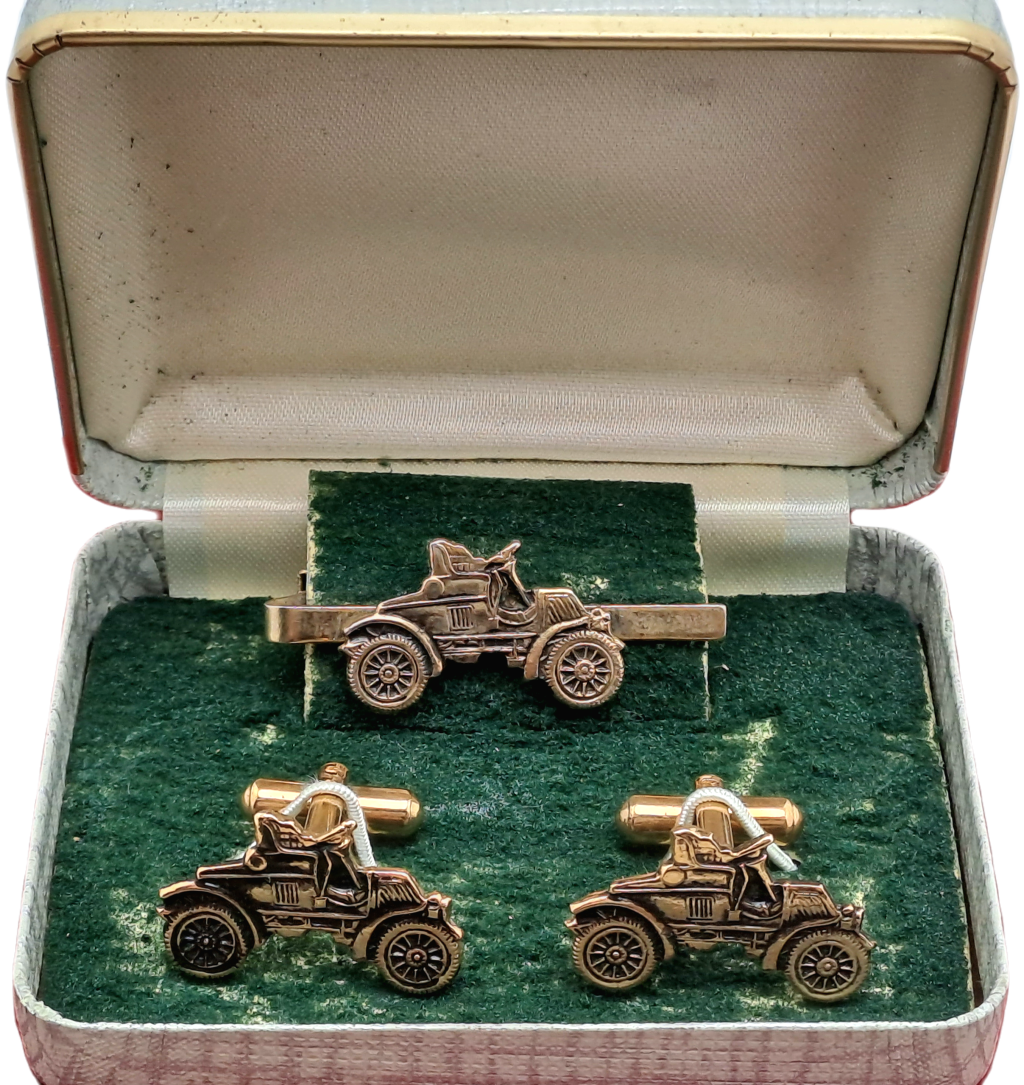 Cufflinks - Vintage Old Car Cufflink -Tie Clip set -Boxed was listed ...