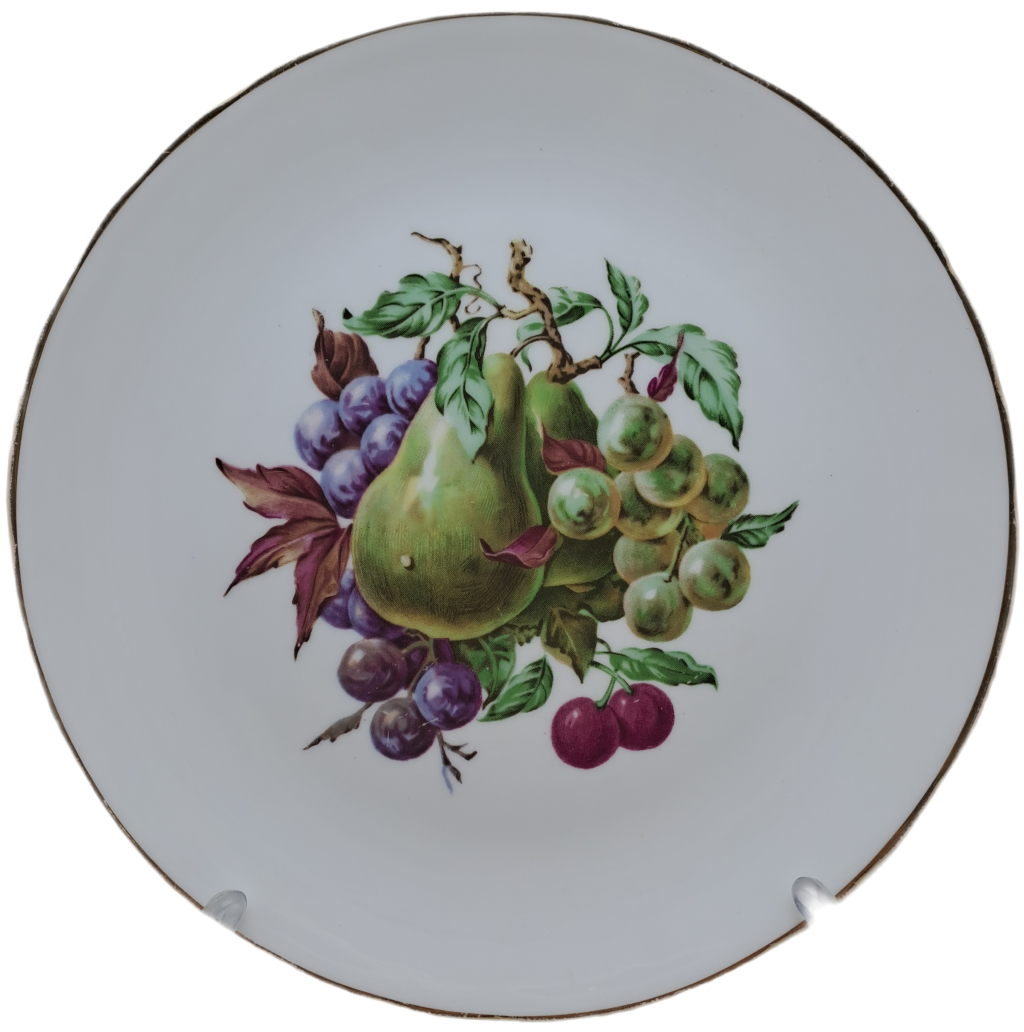 English Porcelain - A Vintage TUSCAN Fine Bone China Fruit design Plate ...