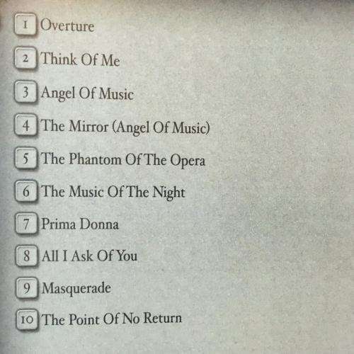 all phantom of the opera songs