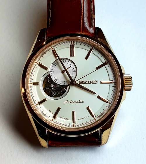 seiko rose gold watch mens