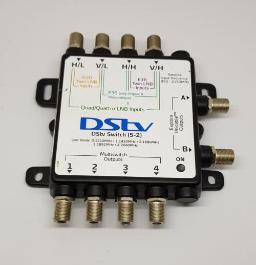 Satellite TV Splitters & Switches - Multiswitch 5-2 (for DSTV explora) was  sold for R399.00 on 16 Jul at 21:30 by Hanli Delport in Jeffreys Bay  (ID:424848345)  Dstv Switch 5 2 Wiring Diagram    Bidorbuy