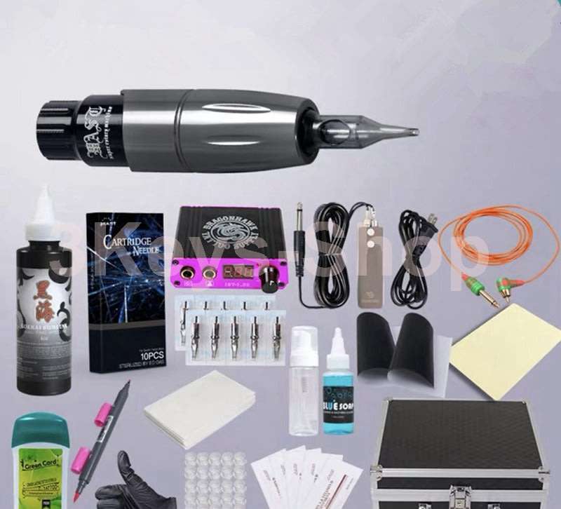 Tattoo Complete Kits Dragonhawk Rotary Tattoo Pen Machine Kit, Mast