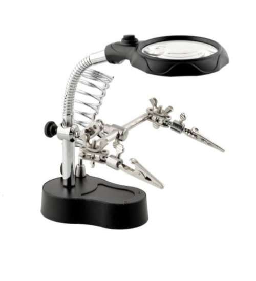 Soldering Magnifying Glass LED Light With Soldering Stand Magnifying