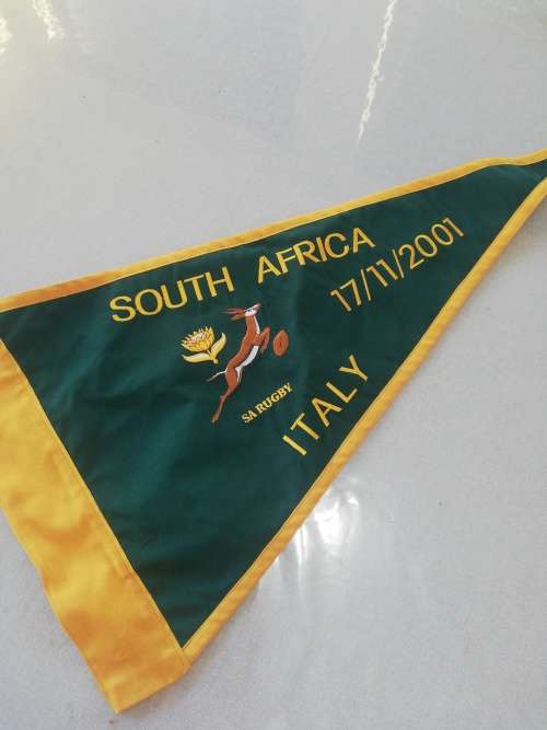 Sporting memorabilia springboks vs italy 17 11 2001 touchjudge flag