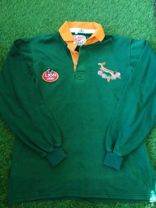 Sporting Memorabilia - Vintage Lion Lager Springbok Rugby Jersey Size L ...