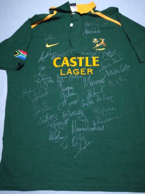 Sporting Memorabilia Springbok Rugby Jersey Signed By Team Was Sold