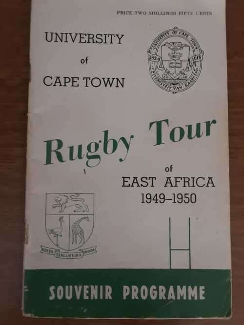 Sporting Memorabilia - 1949 - 1950 University of Cape Town Rugby Tour ...