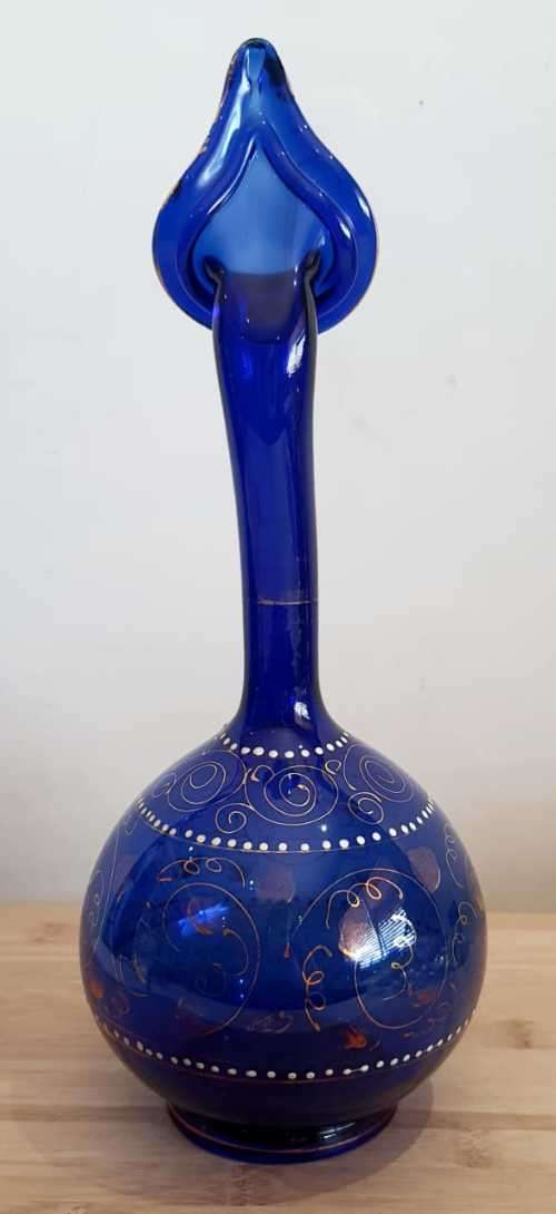 Vases Unique Vintage 35cm Cobalt Blue Hand Blown Vase