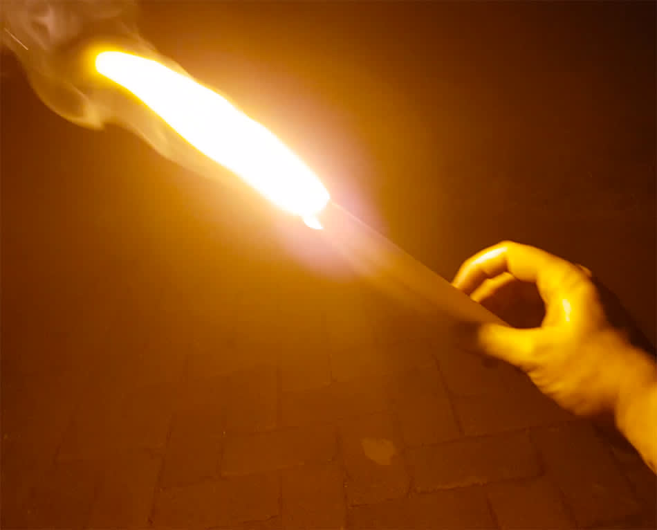 yellow safety roadside flare