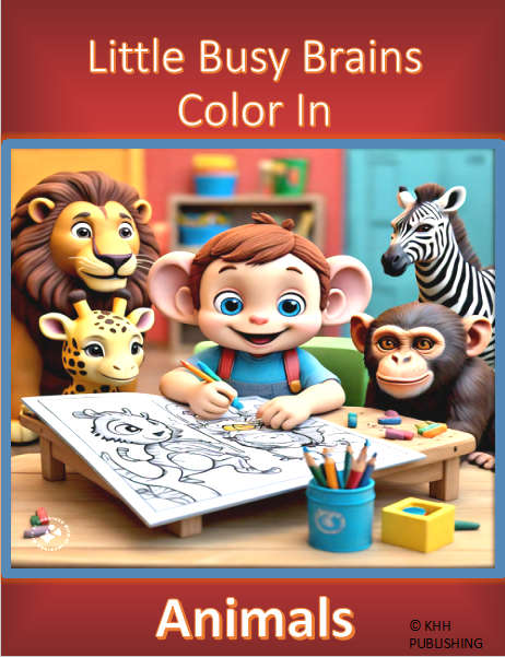 Activity & Colouring - Little Busy Brains Color In: ANIMALS - Kids ...