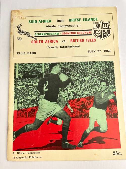 Sporting Memorabilia - Rugby Programme - Springboks vs British Lions 27 ...