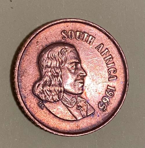 One Cent - 1965 South Africa English 1 cent. Low Mintage and rare coin ...