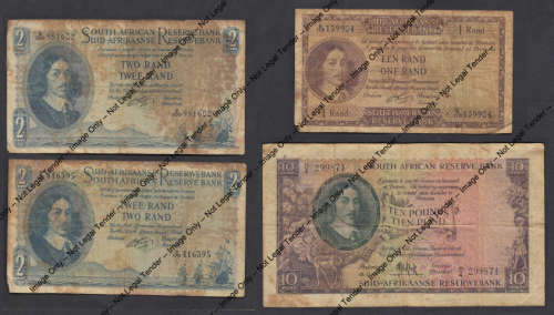 Other South African Bank Notes - Union & Republic of SA: Four old Bank ...