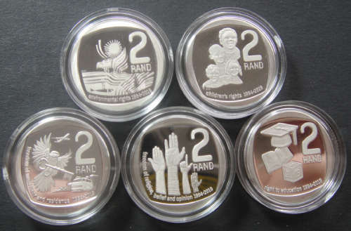 Two Rand Republic Of South Africa Complete Set Of The 5 Two Rand Republic Of South Africa Complete Set Of The 5