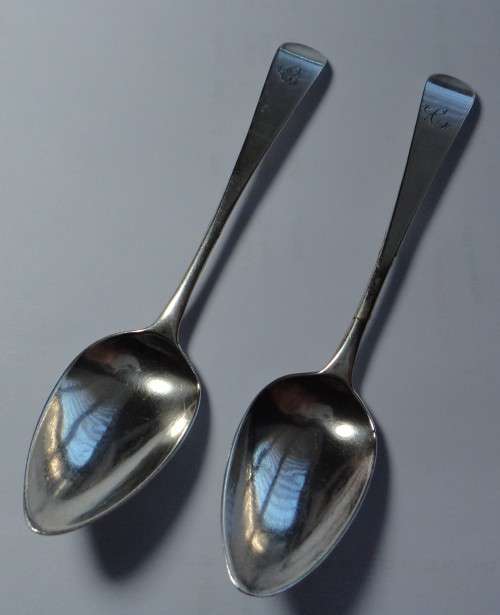 Silver Bateman Silver Teaspoons, Old English Pattern, London