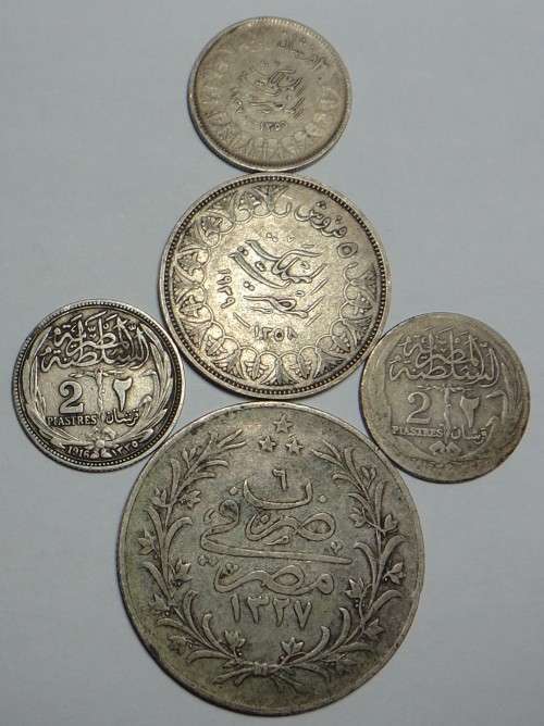 Africa - Egypt: Set of Silver Coins from the earlier 1900s for sale in ...