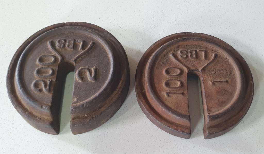 Scales & Weights Vintage cast iron scale weights as per photo for