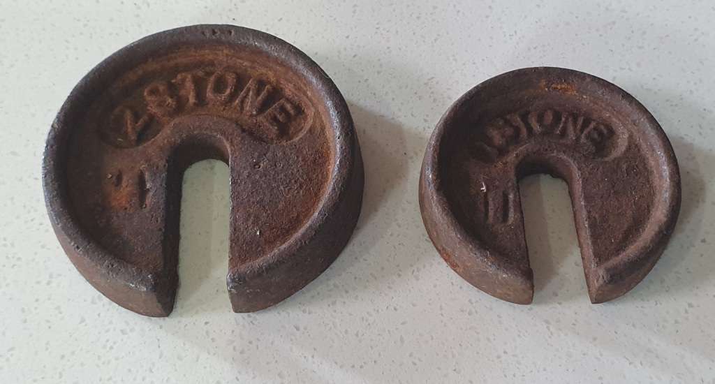 Scales & Weights Vintage cast iron scale weights as per photo for