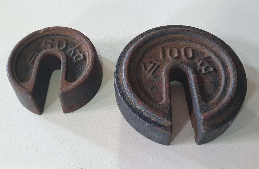 Scales & Weights Vintage cast iron scale weights as per photo for