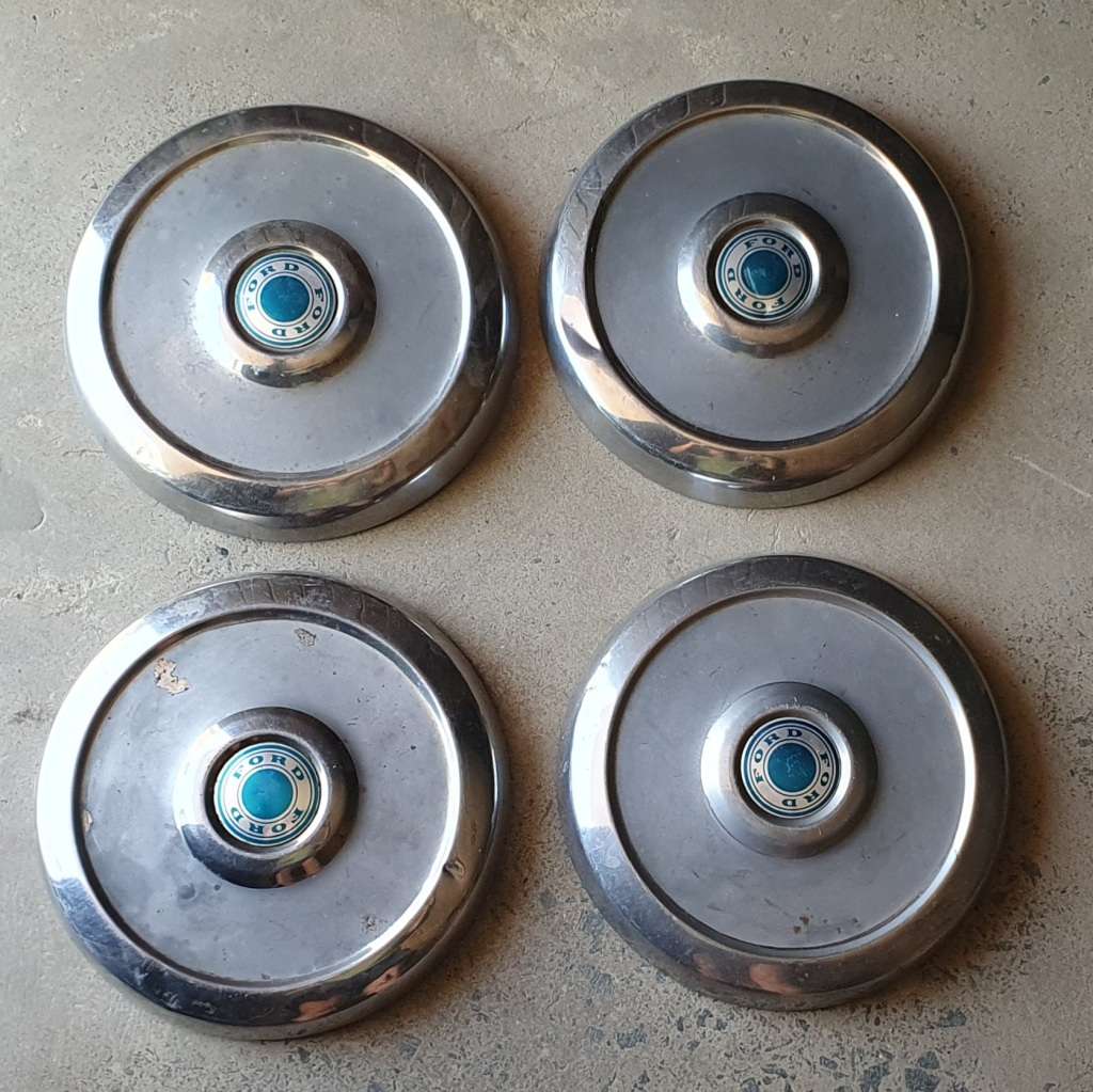 Road 4x Vintage FORD wheel hub caps as per photo for sale in