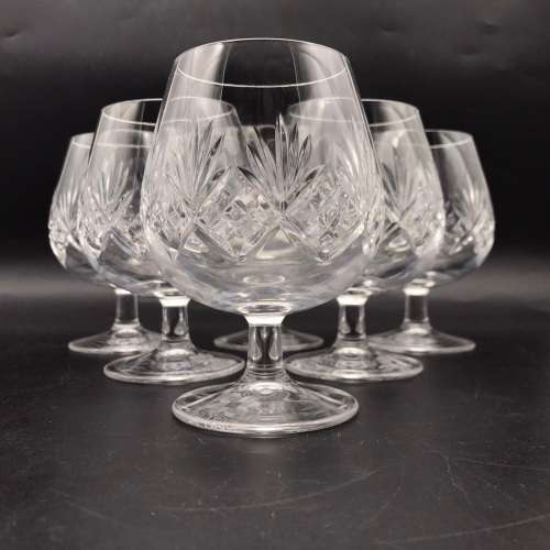 Drinking Glasses & Stemware Six CutCrystal `Vitria` Brandy Glasses