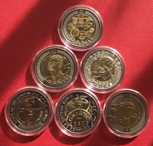 Other Mandela Coins - STUNNING SIX uncirculated bi-metal R5 coins (2008 ...