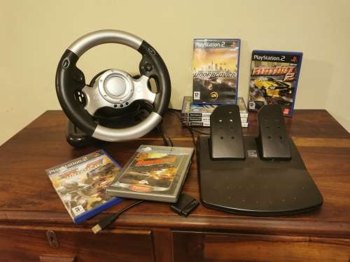 Racing Wheels & Seats - PS2 Steering Wheel, Pedal and x7 Racing Games ...