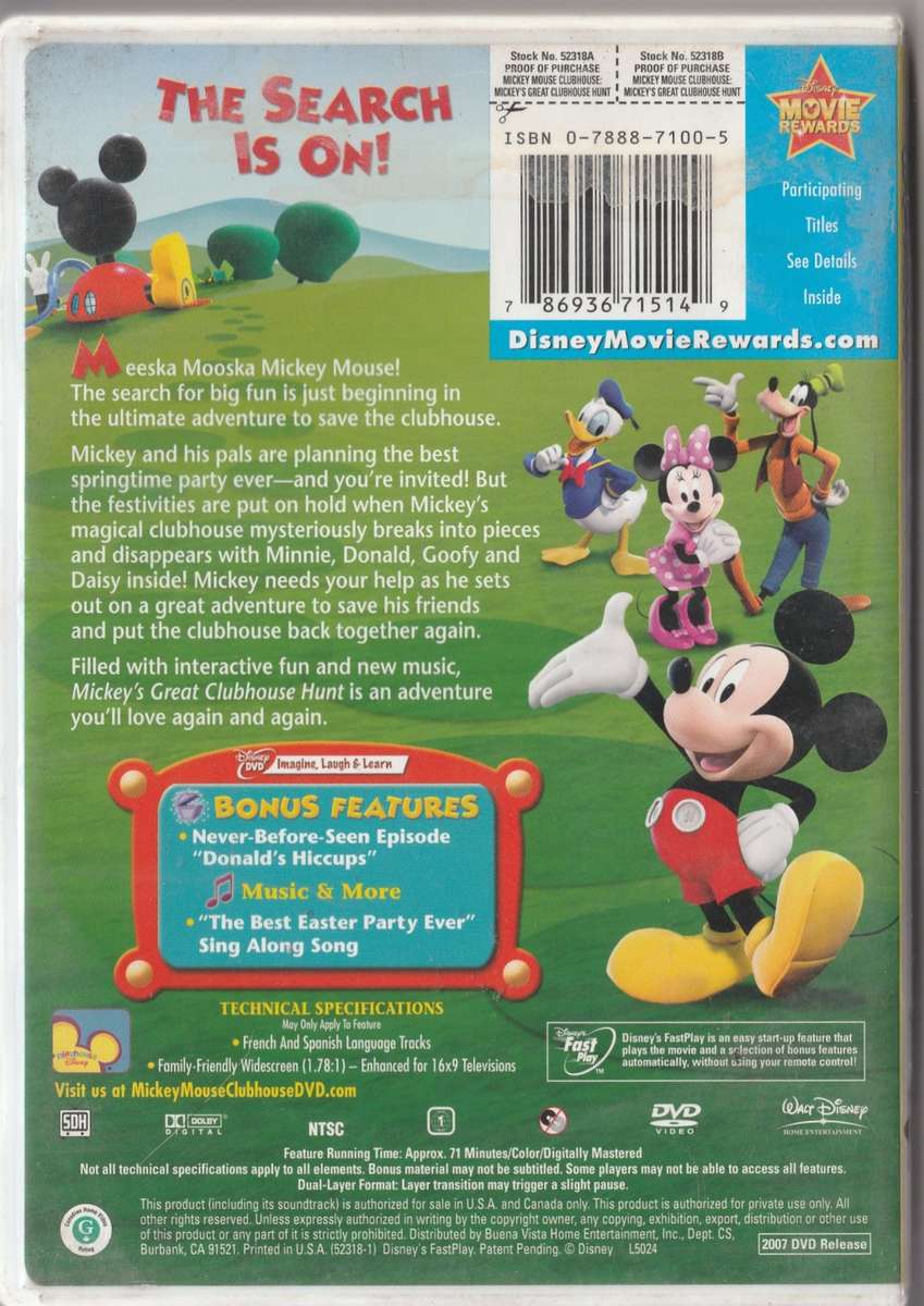 Movies - Mickey Mouse Clubhouse - Mickey`s great clubhouse hunt for ...