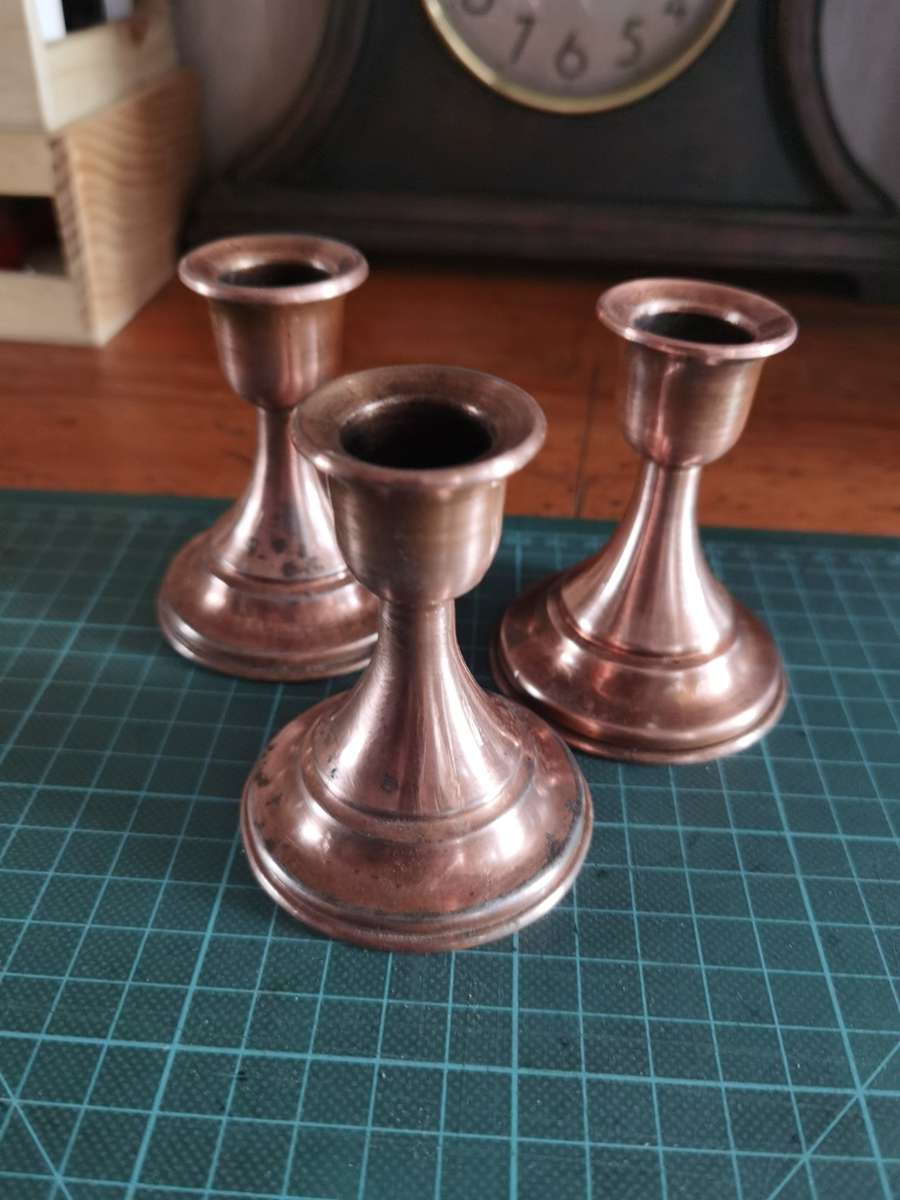 Candlesticks & Candle Snuffers Vintage Candle holders copper set of 3 for sale in Johannesburg