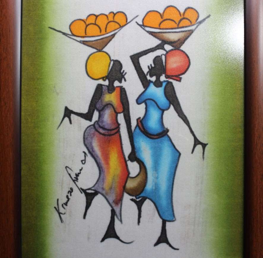 Other Artwork Pair of African Themed Framed Paintings was sold for