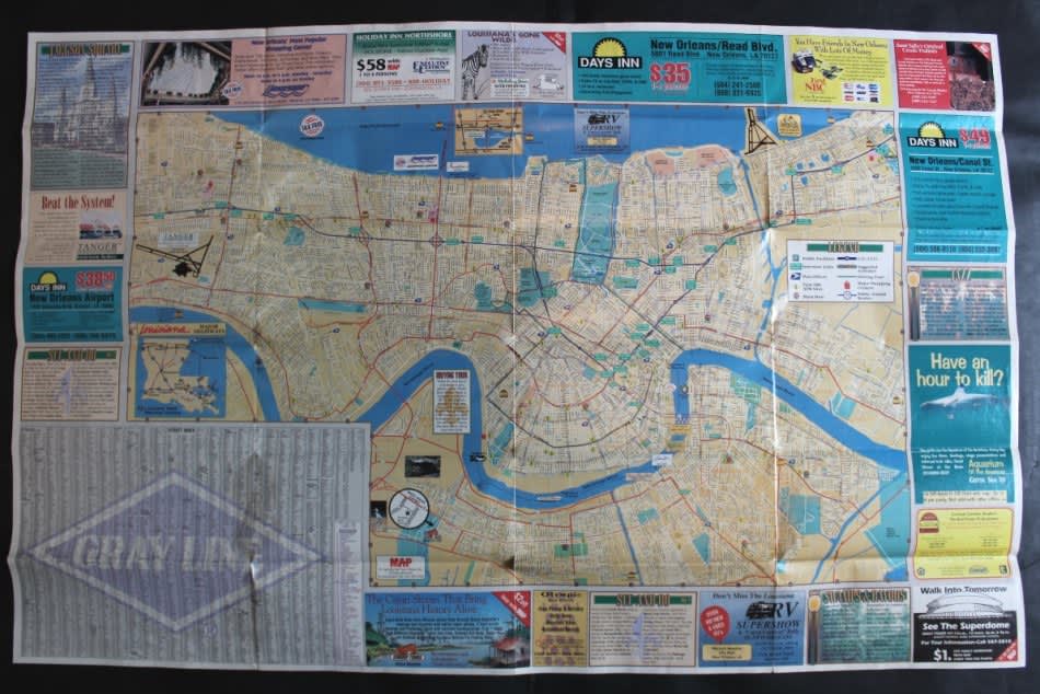 Maps - Vintage Folded Map New Orleans Street Map Tourist Guide and City ...