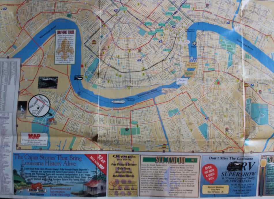 Maps - Vintage Folded Map New Orleans Street Map Tourist Guide and City ...