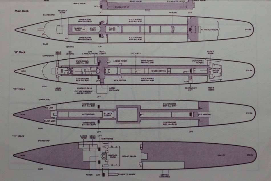 Posters RMS Queen Mary Deck Layout Small Poster for sale in Cape Town