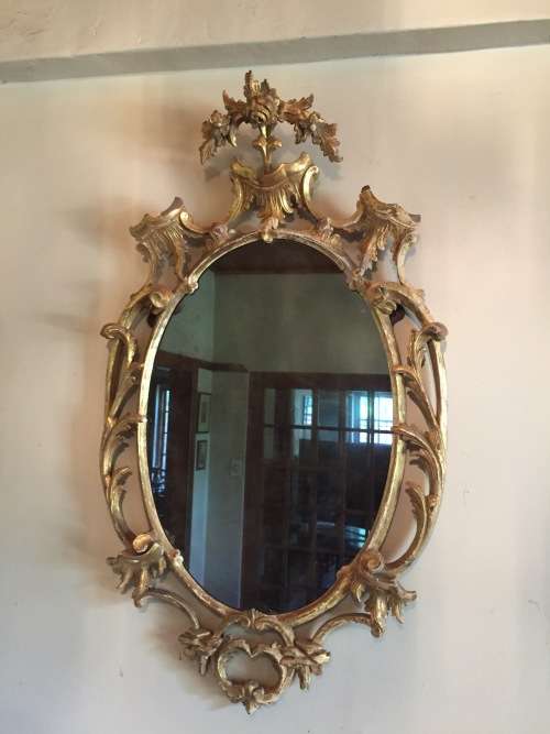 Frames & Mirrors Antique hand carved giltwood mirror circa 18th