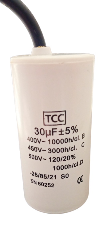 CBB60G 30uF 450V Motor Run Capacitor - 45x95mm, For Pumps, Fans, AC Units (-25°C To +70°C)