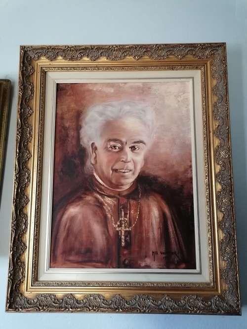 Paintings Frans Claerhout Portrait by Renowned Mia Venter for sale in