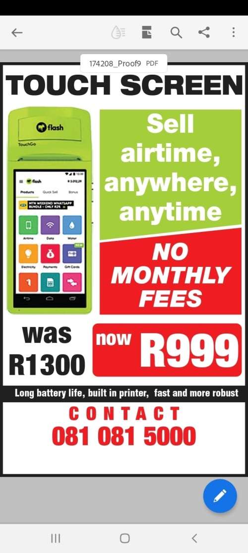 Retail & General Stores - flash airtime machines was sold for R999.00 ...