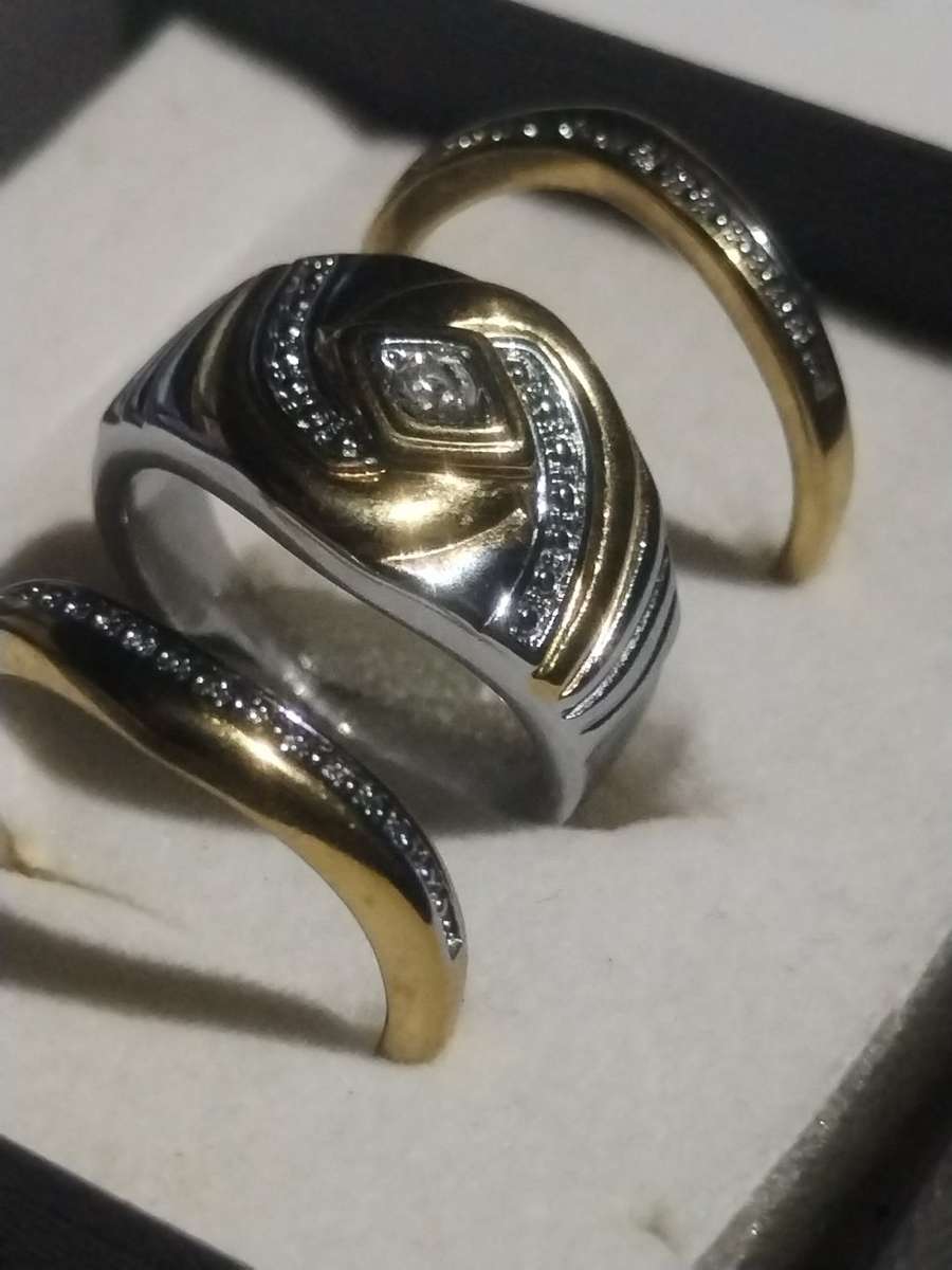 Wedding Rings 9CT WHITE AND YELLOW GOLD STERNS WEDDING SET 11 GRAMS