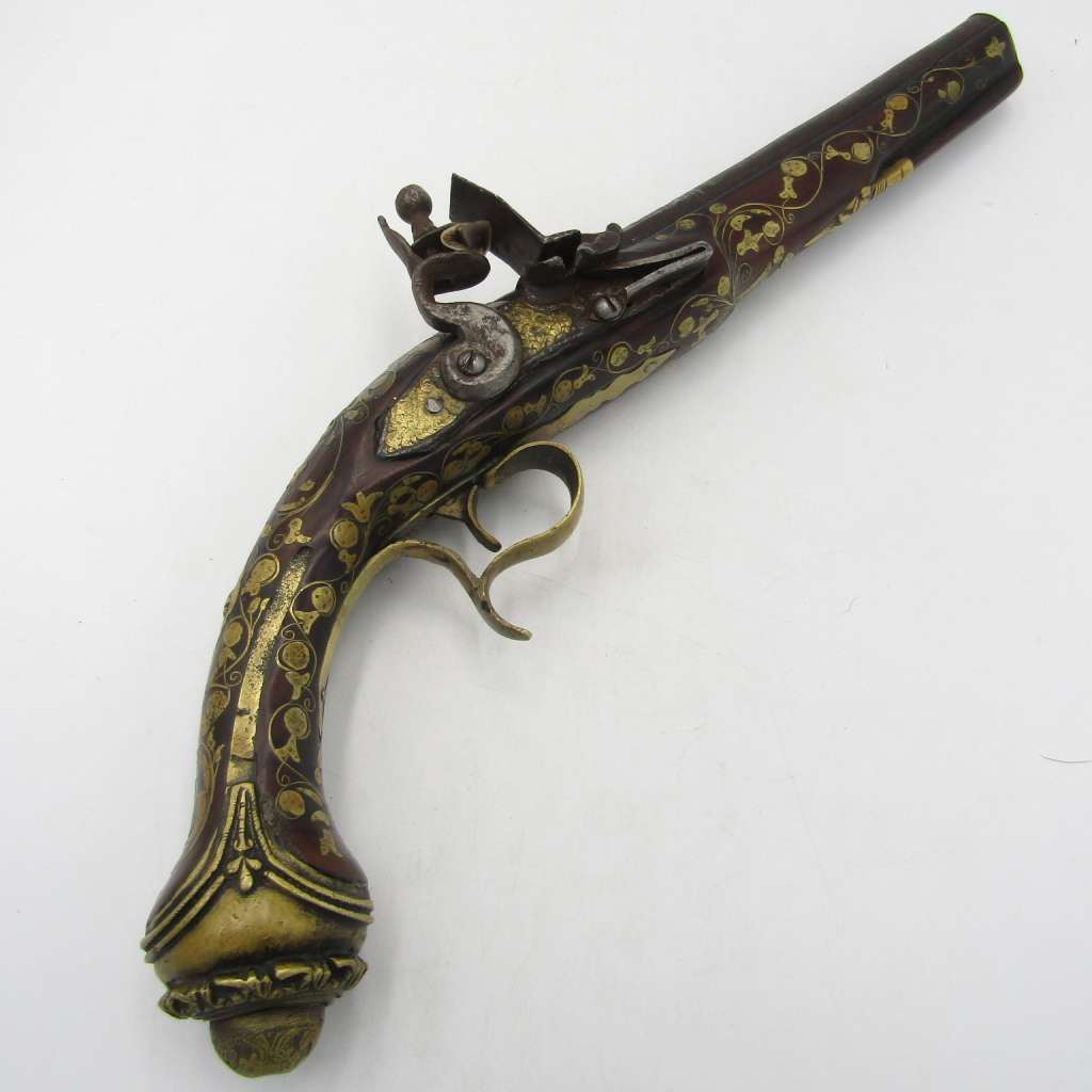 Other War Memorabilia - Antique Flintlock pistol with beautiful brass ...