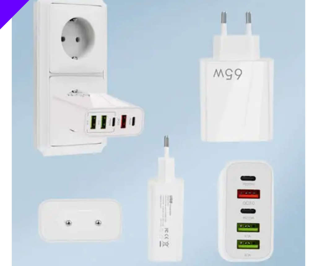 Chargers USB C Wall Charger 65W 5 Port Fast Charging Block USB C