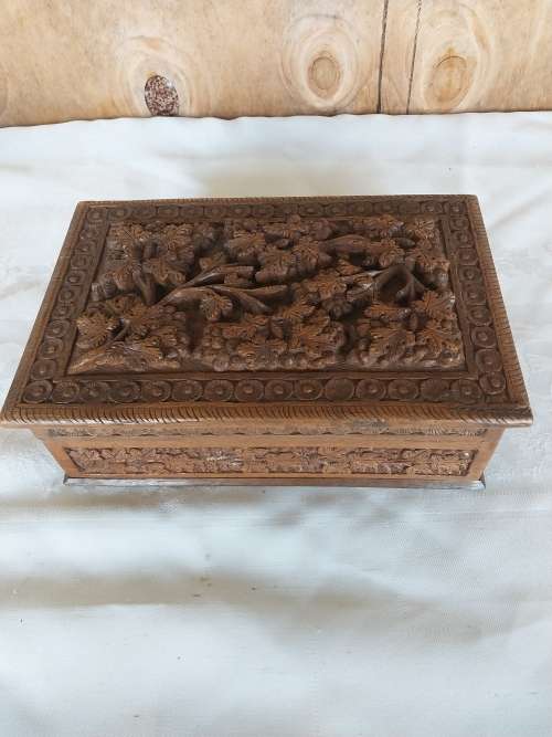 Trinket Boxes - Wooden craved brumise trinket box for sale in ...