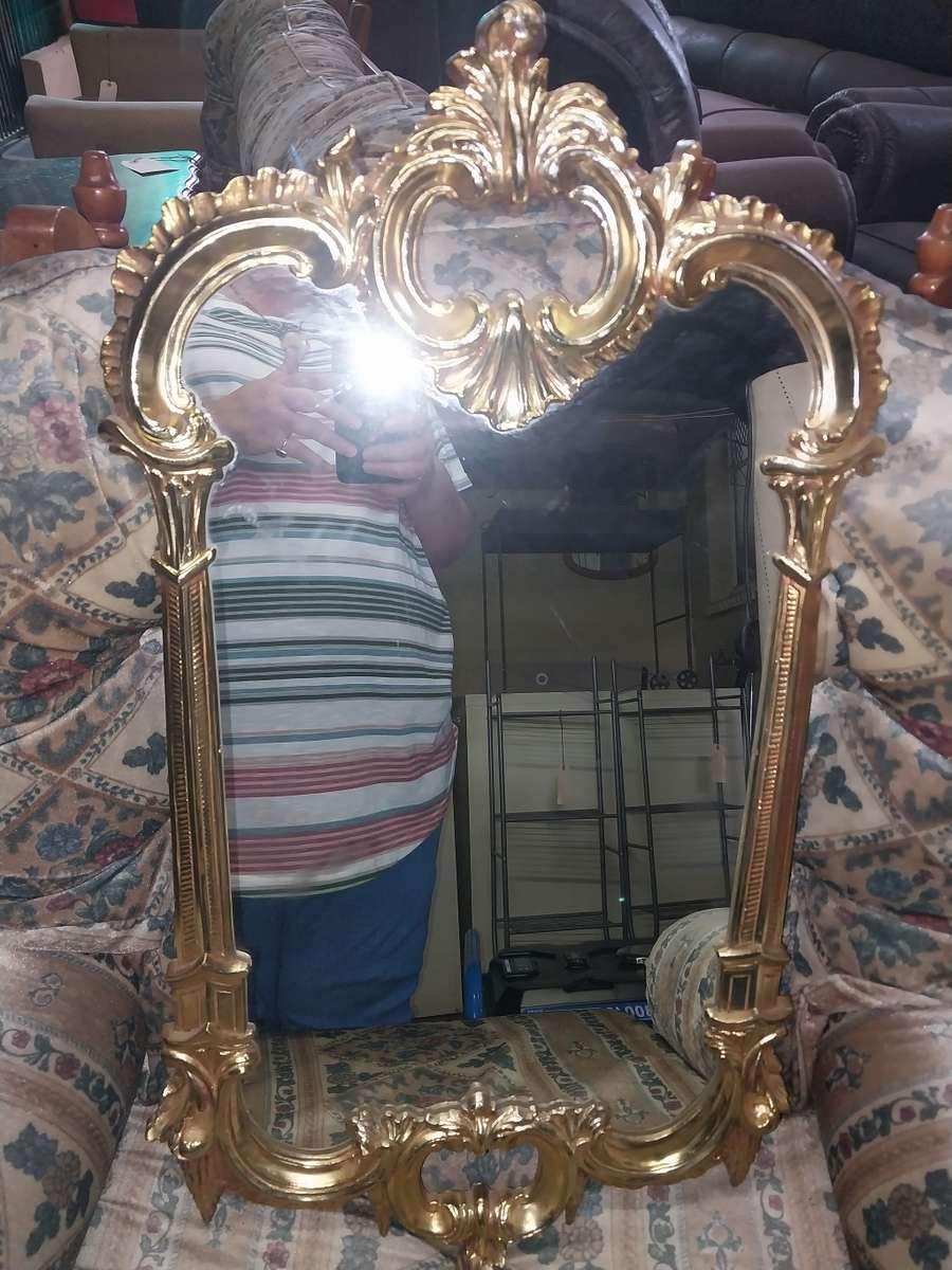 Frames & Mirrors Stunning made in England gold painted mirror resin