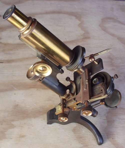 Microscopes Antique microscope solid brass 1800s was sold for R4,000.