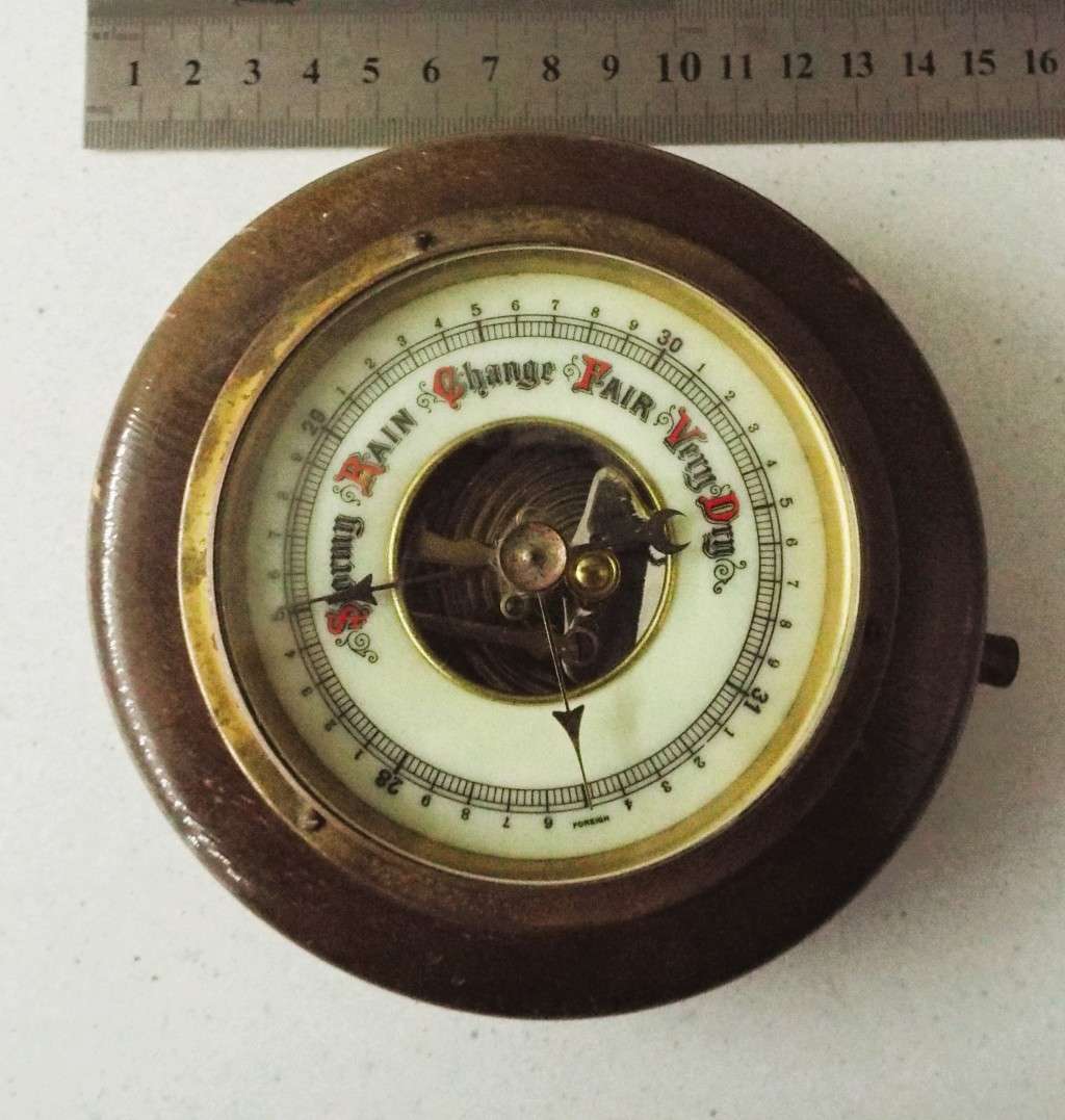 Barometers & Thermometers - Vintage Atco Weather Barometer Hardwood ...