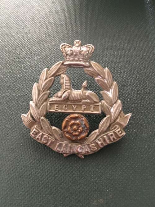 Other Badges & Insignia - EGYPT EAST LANCASHIRE reg Bi-metal cap badge ...