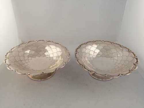 Silver A Pair of Silver Bon Bon Tazzas Sheffield 1936