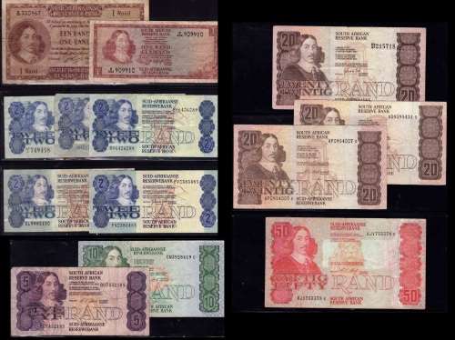 Other South African Bank Notes - Various Earlier RSA notes to R50 - 13 ...