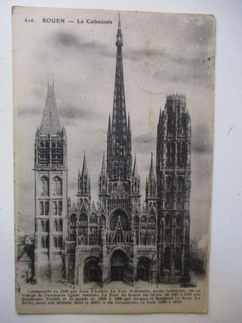 Post Cards - VINTAGE FRENCH POSTCARD ROUEN CATHEDRALE was listed for ...